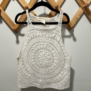 White yarn woven summer top